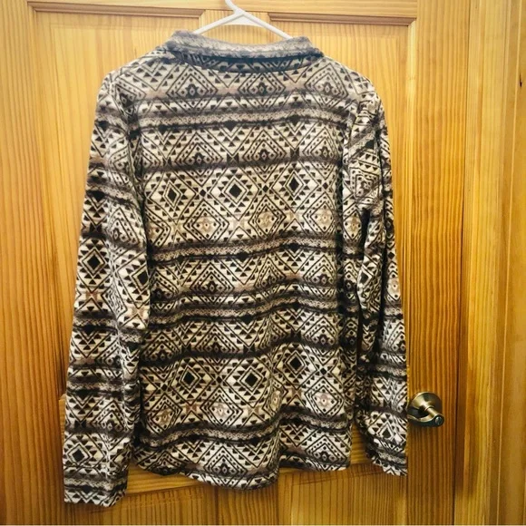 New With Tags Maurices Quarter Zip Jacket in Brown Southwestern Pattern, Large - Picture 2 of 7